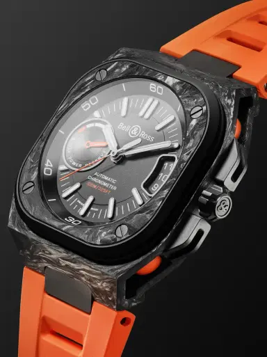 Bell & Ross BR-X5 Carbon Orange Limited Edition Automatic Chronometer DLC-Coated Titanium Watch, Ref. BRX5R-BO-TC/SRB - Men | Thumbnail 4 Bell & Ross BR-X5 Carbon Orange Limited Edition Automatic Chronometer DLC-Coated Titanium Watch, Ref. BRX5R-BO-TC/SRB - Men | Thumbnail 4
