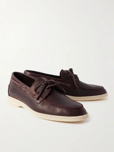 Loro Piana Leather Boat Shoes - Men | Thumbnail 4 Loro Piana Leather Boat Shoes - Men | Thumbnail 4