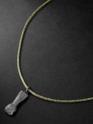 Carolina Bucci Florentine Finish Figa Blackened Gold Lurex Pendant Necklace - Men | Thumbnail 1