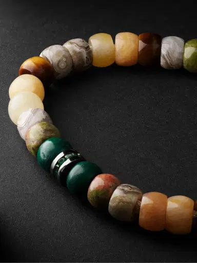 Carolina Bucci Hamptons Forte Beads Blackened Gold Multi-Stone Bracelet - Men | Thumbnail 4 Carolina Bucci Hamptons Forte Beads Blackened Gold Multi-Stone Bracelet - Men | Thumbnail 4