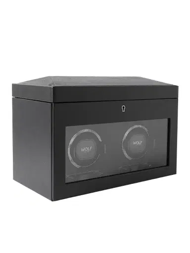 Wolf Pebble-Grain Vegan Leather Double Watch-Winder - Men | Thumbnail 1 Wolf Pebble-Grain Vegan Leather Double Watch-Winder - Men | Thumbnail 1