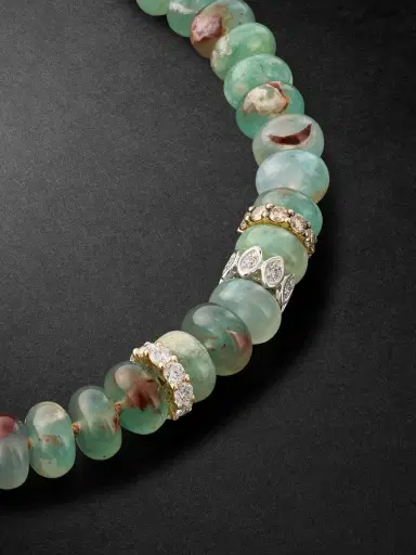 Sydney Evan Gold, Aquamarine and Diamond Beaded Necklace - Men | Thumbnail 3 Sydney Evan Gold, Aquamarine and Diamond Beaded Necklace - Men | Thumbnail 3
