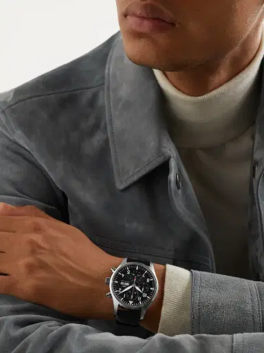 IWC SCHAFFHAUSEN Pilot's Automatic Chronograph 43mm Stainless Steel and Leather Watch, Ref. No. IW378001 - Men | Thumbnail 2