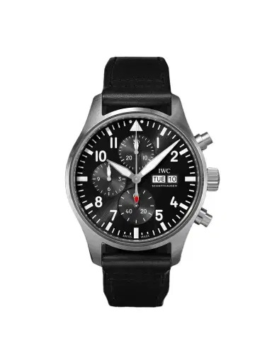 IWC SCHAFFHAUSEN Pilot's Automatic Chronograph 43mm Stainless Steel and Leather Watch, Ref. No. IW378001 - Men | Thumbnail 1