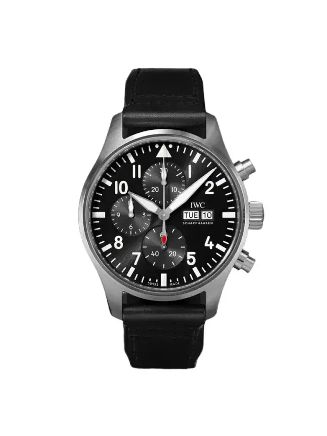 Pilot's Automatic Chronograph 43mm Stainless Steel and Leather Watch, Ref. No. IW378001 - Men