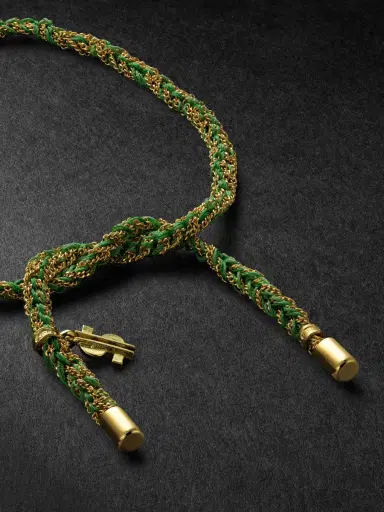 Carolina Bucci Lucky Money Gold and Silk Bracelet - Men | Thumbnail 3