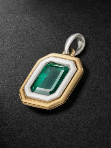 MAOR Equinox XSmall 18-Karat Gold, Platinum and Emerald Pendant - Men | Thumbnail 1 MAOR Equinox XSmall 18-Karat Gold, Platinum and Emerald Pendant - Men | Thumbnail 1