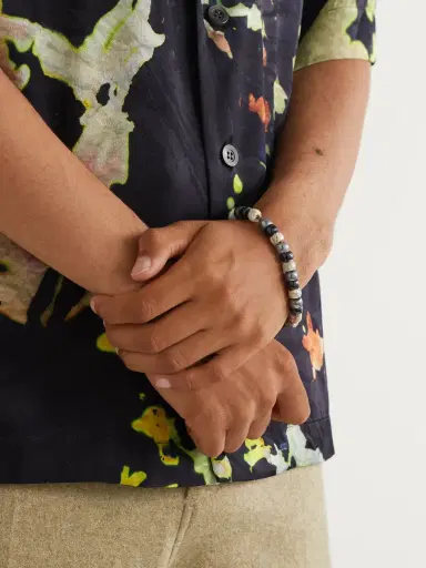 Carolina Bucci St Tropez Forte Beads White Gold Multi-Stone Bracelet - Men | Thumbnail 2 Carolina Bucci St Tropez Forte Beads White Gold Multi-Stone Bracelet - Men | Thumbnail 2