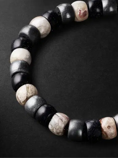 Carolina Bucci St Tropez Forte Beads White Gold Multi-Stone Bracelet - Men | Thumbnail 4 Carolina Bucci St Tropez Forte Beads White Gold Multi-Stone Bracelet - Men | Thumbnail 4