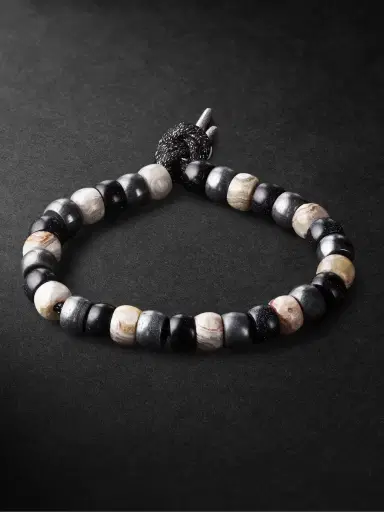Carolina Bucci St Tropez Forte Beads White Gold Multi-Stone Bracelet - Men | Thumbnail 1 Carolina Bucci St Tropez Forte Beads White Gold Multi-Stone Bracelet - Men | Thumbnail 1