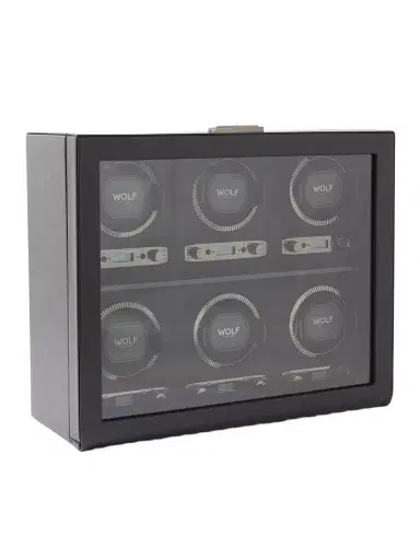 Wolf British Racing Pebble-Grain Vegan Leather Six-Piece Watch Winder - Men | Thumbnail 1 Wolf British Racing Pebble-Grain Vegan Leather Six-Piece Watch Winder - Men | Thumbnail 1