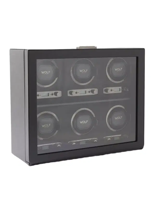 Wolf British Racing Pebble-Grain Vegan Leather Six-Piece Watch Winder - Men
