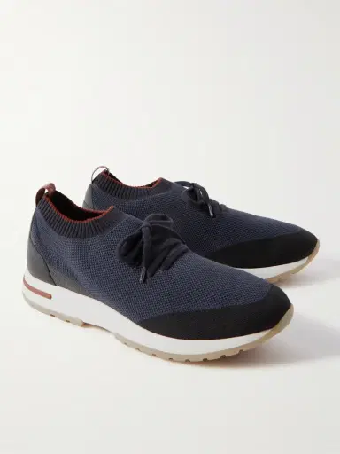 Loro Piana 360 Flexy Walk Leather-Trimmed Knitted Wish® Silk Sneakers - Men | Thumbnail 4 Loro Piana 360 Flexy Walk Leather-Trimmed Knitted Wish® Silk Sneakers - Men | Thumbnail 4
