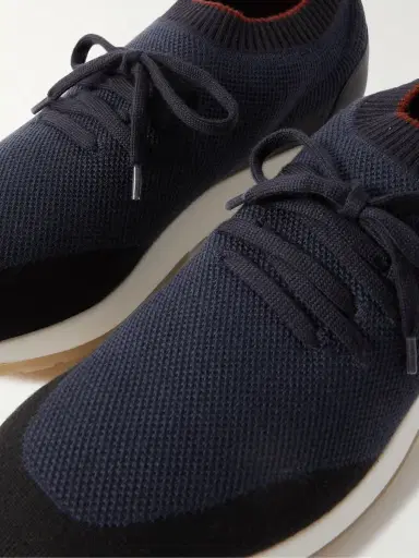 Loro Piana 360 Flexy Walk Leather-Trimmed Knitted Wish® Silk Sneakers - Men | Thumbnail 6 Loro Piana 360 Flexy Walk Leather-Trimmed Knitted Wish® Silk Sneakers - Men | Thumbnail 6