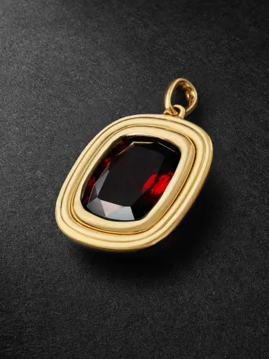 MAOR Equinox Small 18-Karat Gold, Sterling Silver and Garnet Pendant - Men | Thumbnail 1