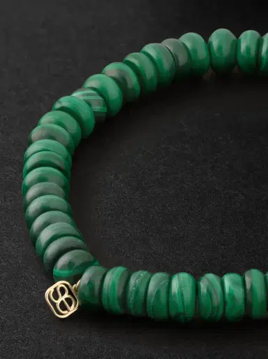 Sydney Evan Moon Gold, Malachite and Enamel Bracelet - Men | Thumbnail 3 Sydney Evan Moon Gold, Malachite and Enamel Bracelet - Men | Thumbnail 3