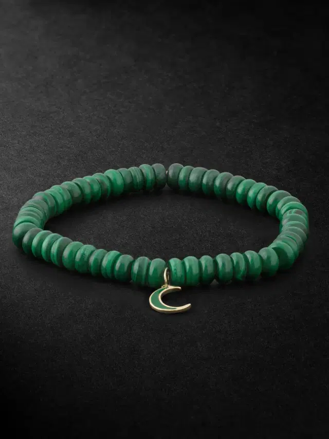 Sydney Evan Moon Gold, Malachite and Enamel Bracelet - Men