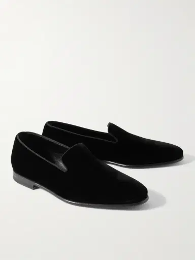 Manolo Blahnik Mario Grosgrain-Trimmed Velvet Loafers - Men | Thumbnail 3 Manolo Blahnik Mario Grosgrain-Trimmed Velvet Loafers - Men | Thumbnail 3