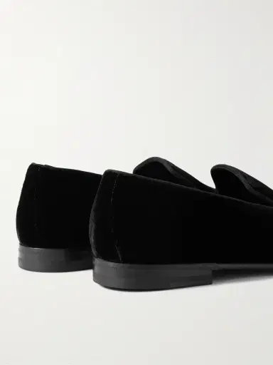 Manolo Blahnik Mario Grosgrain-Trimmed Velvet Loafers - Men | Thumbnail 4 Manolo Blahnik Mario Grosgrain-Trimmed Velvet Loafers - Men | Thumbnail 4
