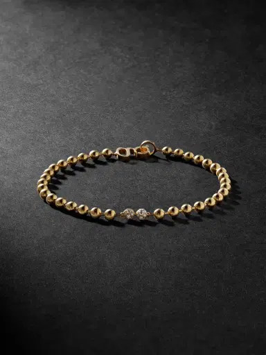 Greg Yuna Umlaut 14-Karat Gold Diamond Bracelet - Men | Thumbnail 1