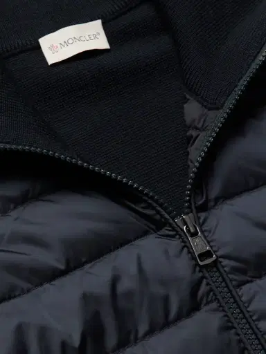Moncler Slim-Fit Panelled Wool-Blend and Quilted Shell Down Zip-Up Cardigan - Men | Thumbnail 4 Moncler Slim-Fit Panelled Wool-Blend and Quilted Shell Down Zip-Up Cardigan - Men | Thumbnail 4