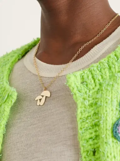 Sydney Evan Mushroom Large Gold Pendant Necklace - Men | Thumbnail 2