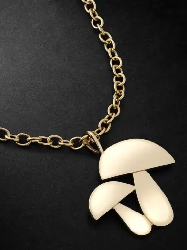 Sydney Evan Mushroom Large Gold Pendant Necklace - Men | Thumbnail 4