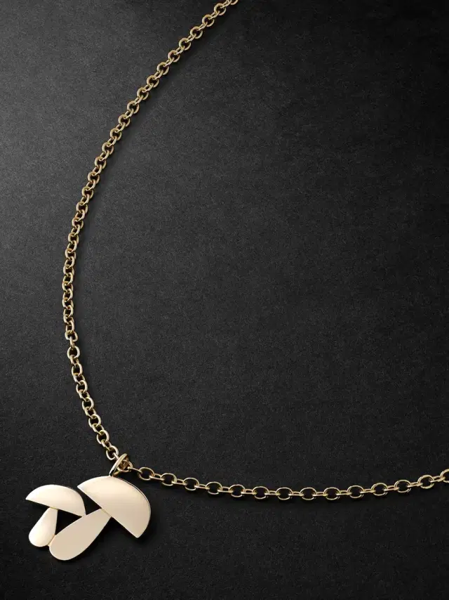 Sydney Evan Mushroom Large Gold Pendant Necklace - Men