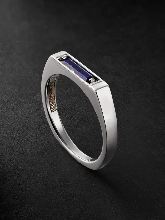 Suzanne Kalan 18-Karat White Gold, Lapis Lazuli and Diamond Ring - Men