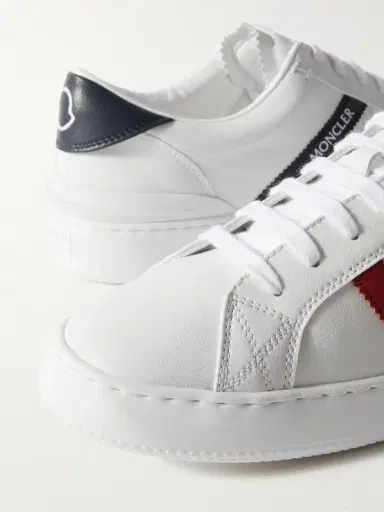 Moncler Monaco M Striped Leather Sneakers - Men | Thumbnail 6 Moncler Monaco M Striped Leather Sneakers - Men | Thumbnail 6