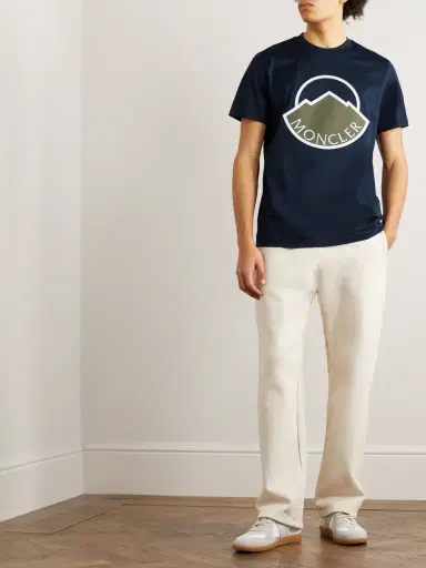 Moncler Logo-Appliquéd Cotton-Jersey T-Shirt - Men | Thumbnail 2 Moncler Logo-Appliquéd Cotton-Jersey T-Shirt - Men | Thumbnail 2