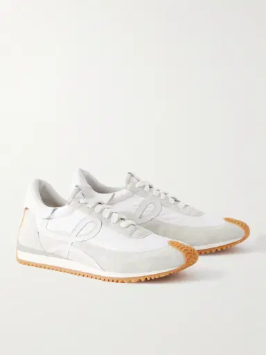 Loewe Flow Runner Leather-Trimmed Suede and Nylon Sneakers - Men | Thumbnail 4 Loewe Flow Runner Leather-Trimmed Suede and Nylon Sneakers - Men | Thumbnail 4