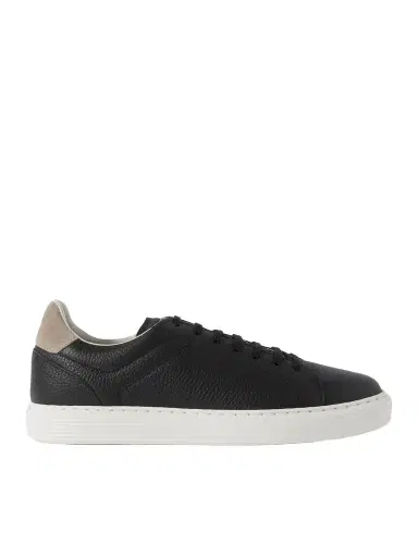 Brunello Cucinelli Suede-Trimmed Full-Grain Leather Sneakers - Men | Thumbnail 1
