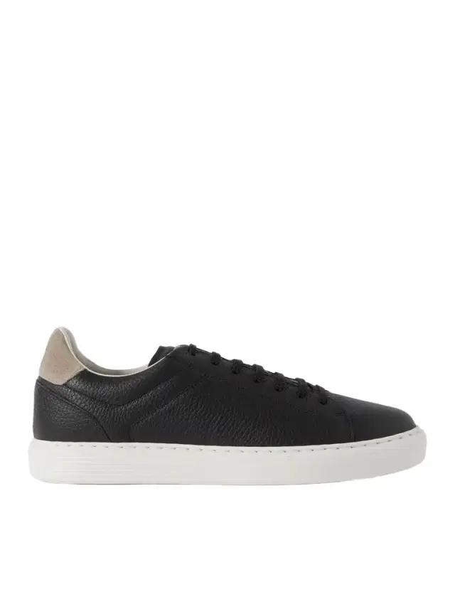 Brunello Cucinelli Suede-Trimmed Full-Grain Leather Sneakers - Men