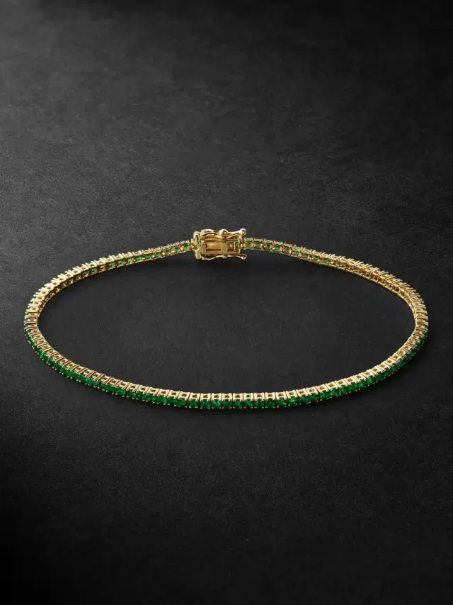 Sydney Evan Gold Emerald Bracelet - Men