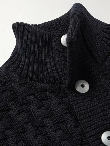 S.N.S. Herning Stark Textured Virgin Wool Cardigan - Men | Thumbnail 5