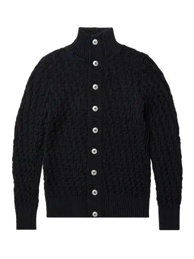 S.N.S. Herning Stark Textured Virgin Wool Cardigan - Men | Thumbnail 1
