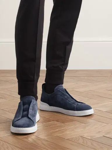 Zegna Triple Stitch™ Suede Slip-On Sneakers - Men | Thumbnail 3