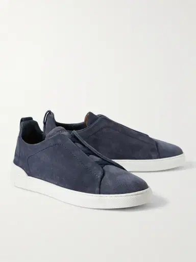 Zegna Triple Stitch™ Suede Slip-On Sneakers - Men | Thumbnail 4