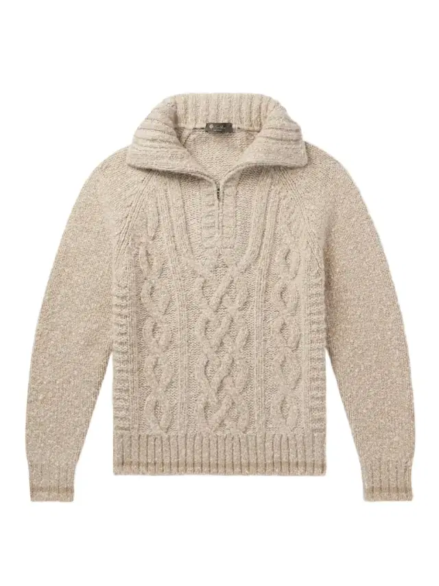 Loro Piana Cable-Knit Cashmere Half-Zip Sweater - Men