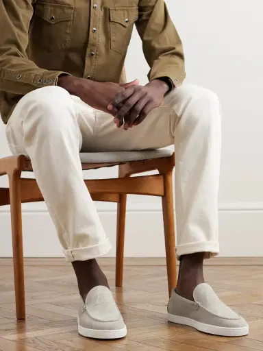 Christian Louboutin Varsiboat Logo-Embossed Suede Loafers - Men | Thumbnail 2