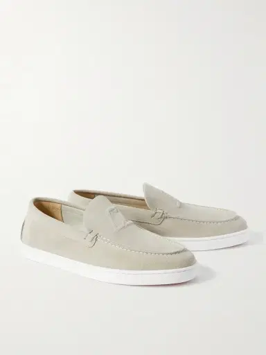 Christian Louboutin Varsiboat Logo-Embossed Suede Loafers - Men | Thumbnail 3