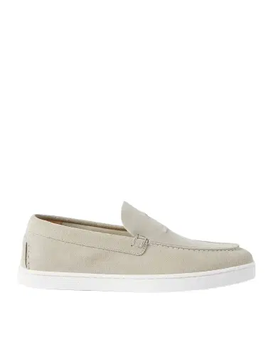 Christian Louboutin Varsiboat Logo-Embossed Suede Loafers - Men | Thumbnail 1