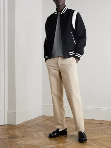 Golden Bear The Hayes Leather-Panelled Wool-Blend Varsity Jacket - Men | Thumbnail 2 Golden Bear The Hayes Leather-Panelled Wool-Blend Varsity Jacket - Men | Thumbnail 2