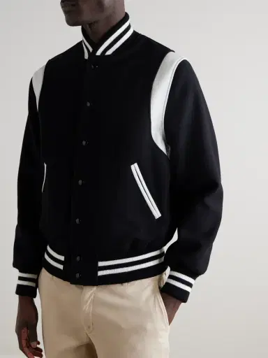 Golden Bear The Hayes Leather-Panelled Wool-Blend Varsity Jacket - Men | Thumbnail 3 Golden Bear The Hayes Leather-Panelled Wool-Blend Varsity Jacket - Men | Thumbnail 3