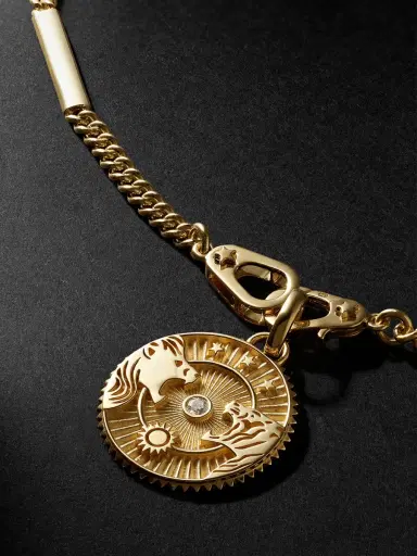 Foundrae Strength Sister Hook 18-Karat Gold Diamond Pendant Necklace - Men | Thumbnail 4 Foundrae Strength Sister Hook 18-Karat Gold Diamond Pendant Necklace - Men | Thumbnail 4