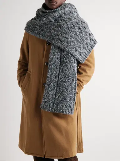 Loro Piana Sciarpa Cable-Knit Cashmere Scarf - Men | Thumbnail 2