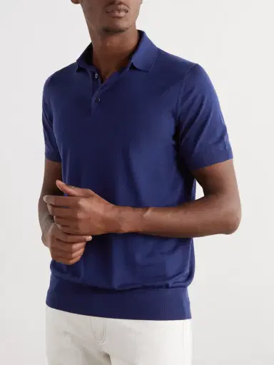 Loro Piana Wish® Wool Polo Shirt - Men | Thumbnail 3
