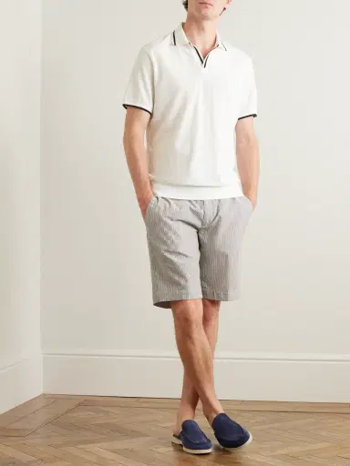 Loro Piana Contrast-Tipped Cotton Polo Shirt - Men | Thumbnail 2 Loro Piana Contrast-Tipped Cotton Polo Shirt - Men | Thumbnail 2