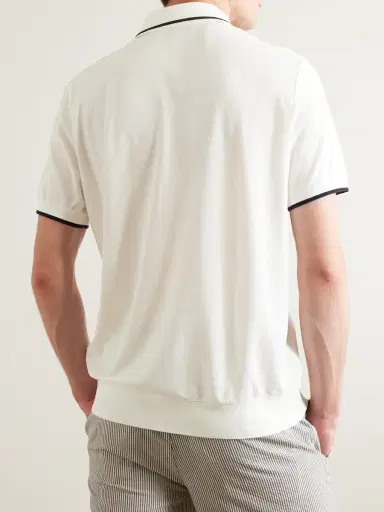 Loro Piana Contrast-Tipped Cotton Polo Shirt - Men | Thumbnail 3 Loro Piana Contrast-Tipped Cotton Polo Shirt - Men | Thumbnail 3
